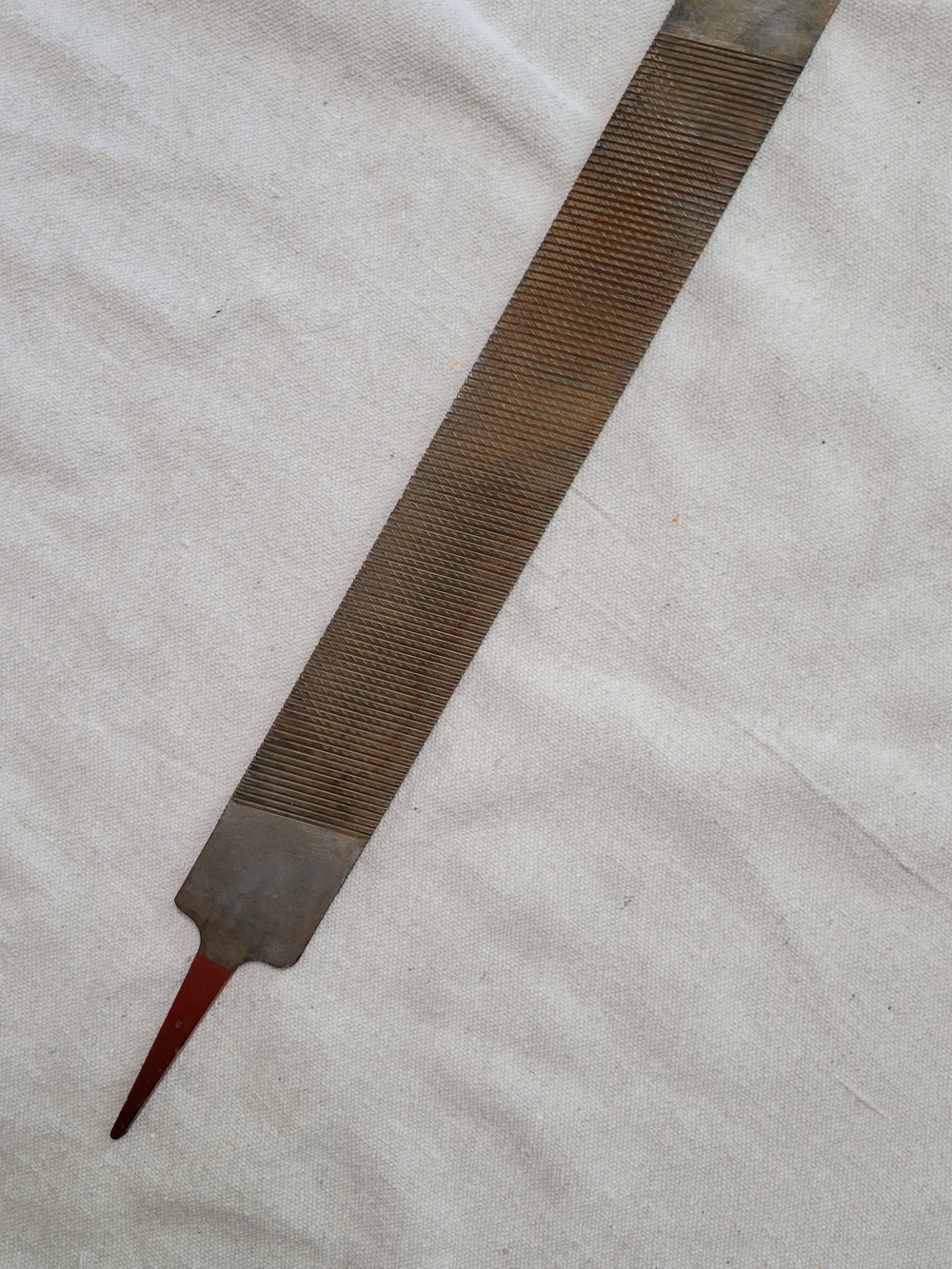 Metal Hand File with Red-Tipped Tang - Brown Metal